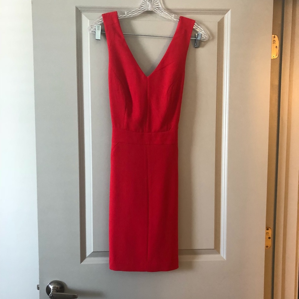 Crisscross back red dress